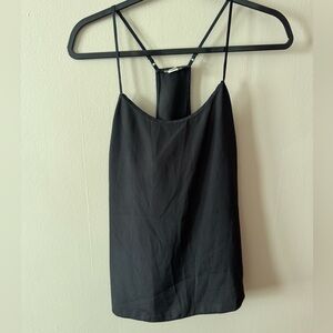 J. Crew Black silk tank top